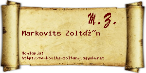 Markovits Zoltán névjegykártya
