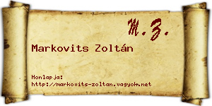 Markovits Zoltán névjegykártya