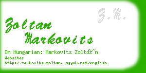 zoltan markovits business card